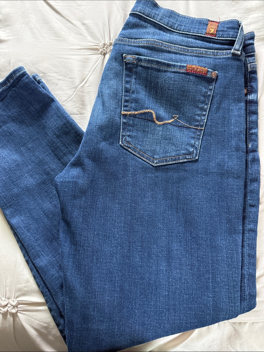 7 For All Mankind Women’s Dark Blue Skinny Jeans - Picture 2 of 6